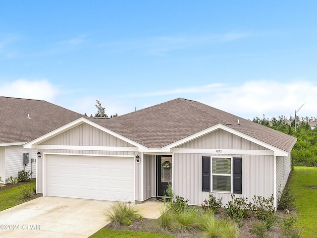 ranch-style home with a garage