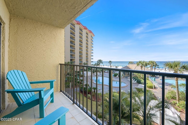 balcony with a water view