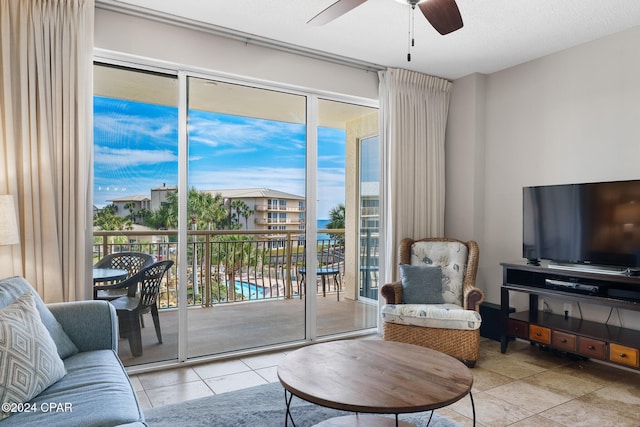 10254 E County Highway 30a Unit 333, Rosemary Beach, FL 32461 - tiled living room with ceiling fan