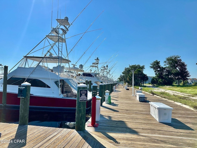 view of dock area