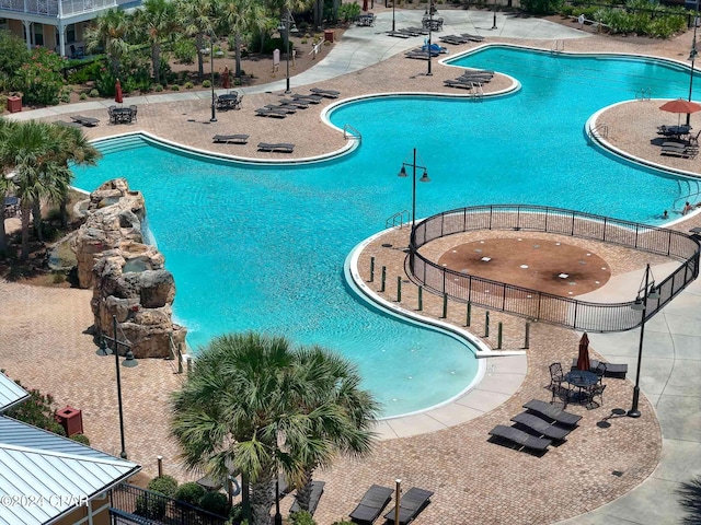 view of pool featuring a patio area