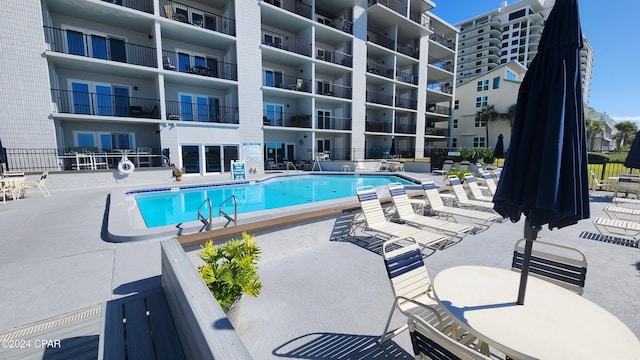 view of pool with a patio area