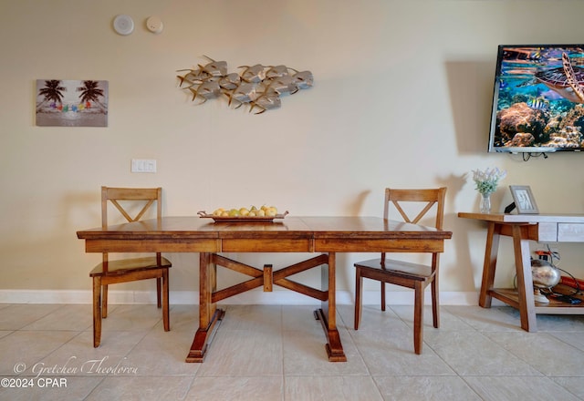 view of tiled dining room