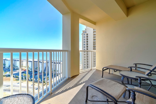 balcony with a water view