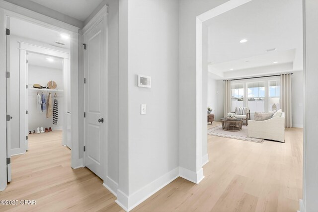 foyer entrance featuring light hardwood / wood-style flooring