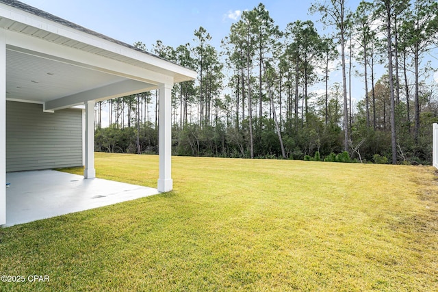 view of yard with a patio