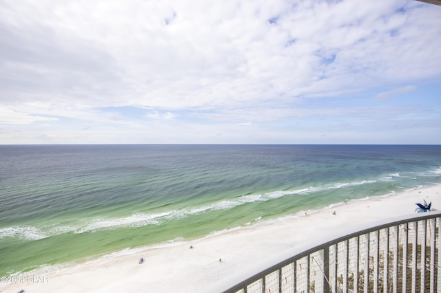 property view of water with a beach view