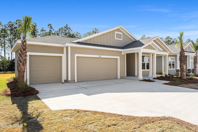 view of front of home with a garage