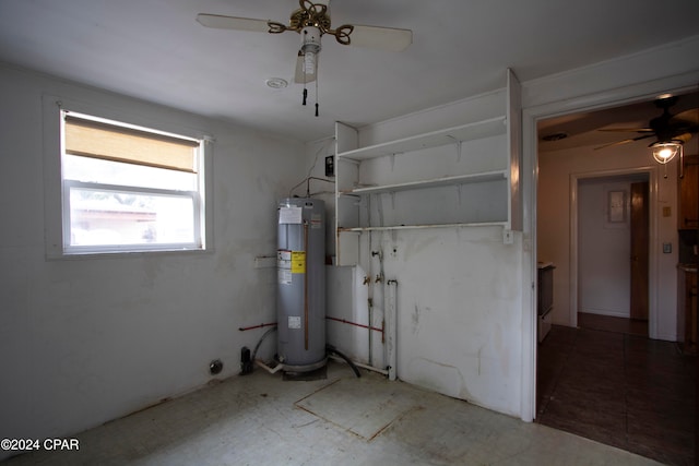 utility room featuring electric water heater