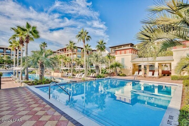 view of pool with a patio area