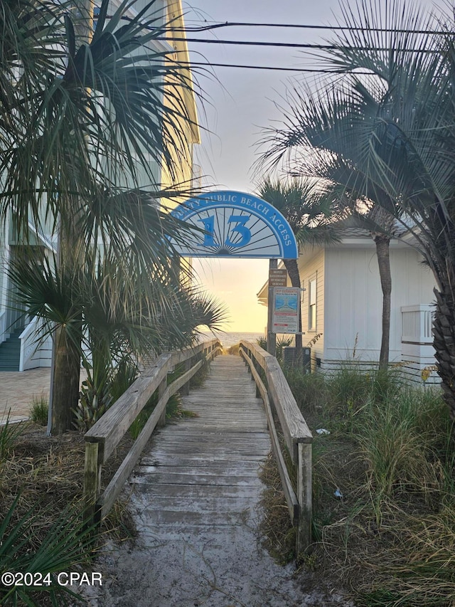 view of dock area