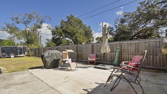 view of patio / terrace with a grill