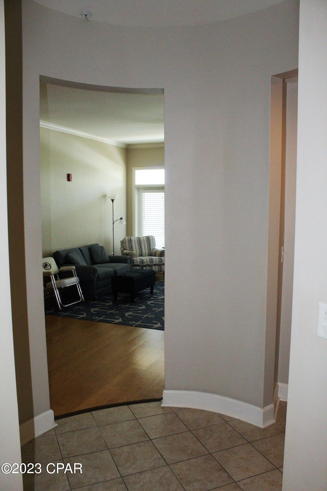 corridor featuring light hardwood / wood-style flooring