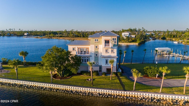 water view featuring a boat dock