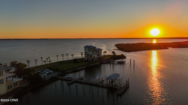 water view with a dock