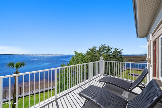 balcony with a water view