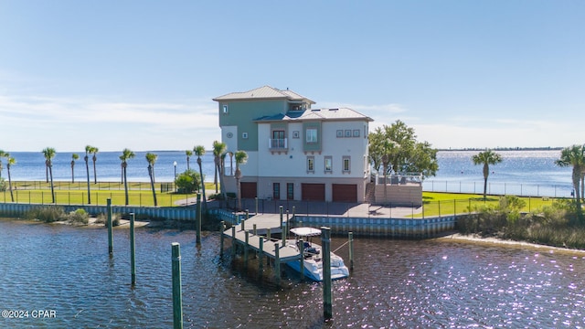 exterior space featuring a boat dock