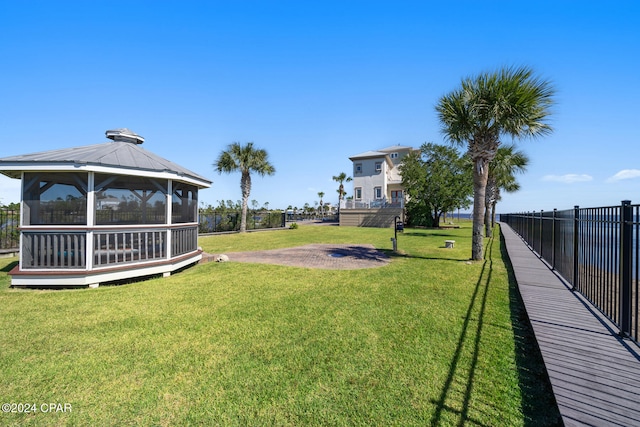 view of yard with a gazebo