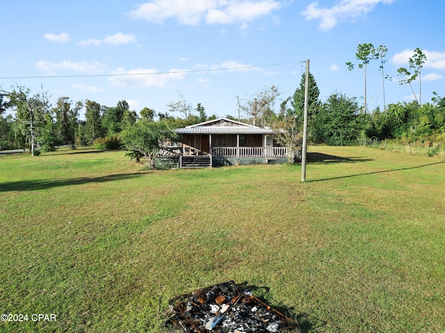 view of yard with a gazebo