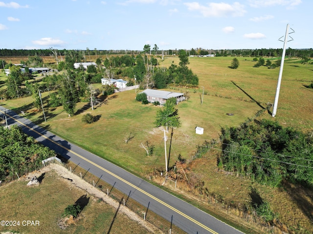 aerial view with a rural view