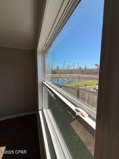 balcony with a water view