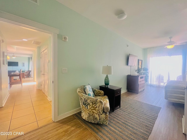 hall featuring light wood-type flooring