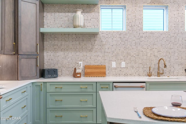 kitchen with sink, backsplash, and dishwasher