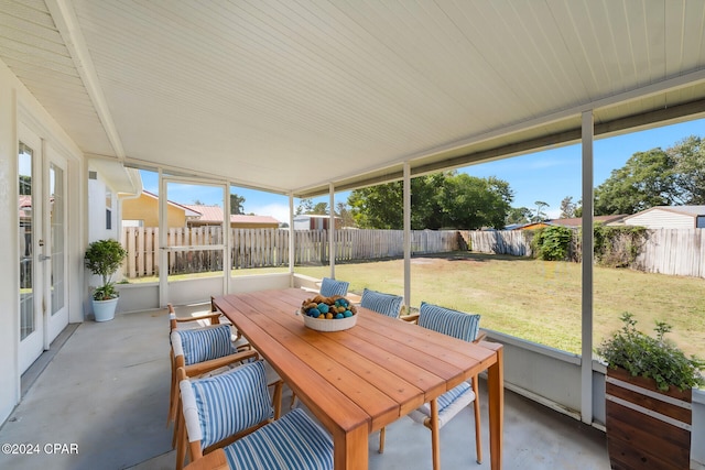 view of sunroom