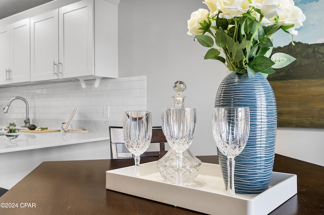 interior details with sink and backsplash