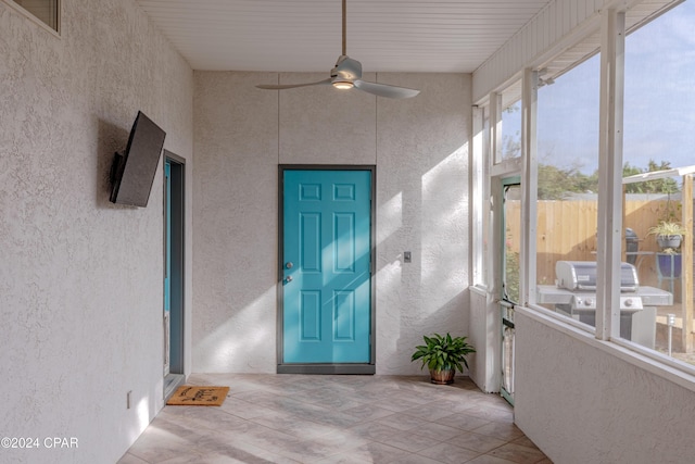 view of patio with area for grilling