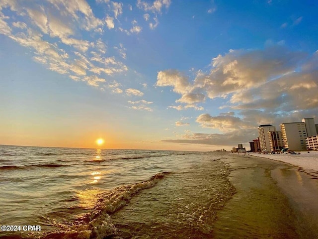 water view with a view of the beach