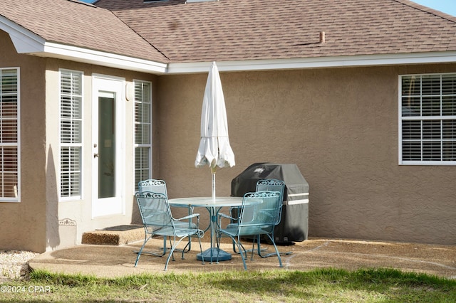 view of patio with area for grilling