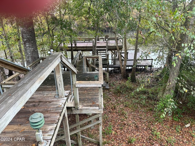 view of dock featuring a deck