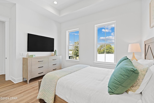 bedroom featuring light hardwood / wood-style floors