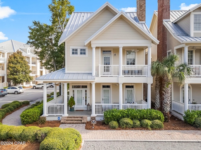 view of front of property featuring covered porch