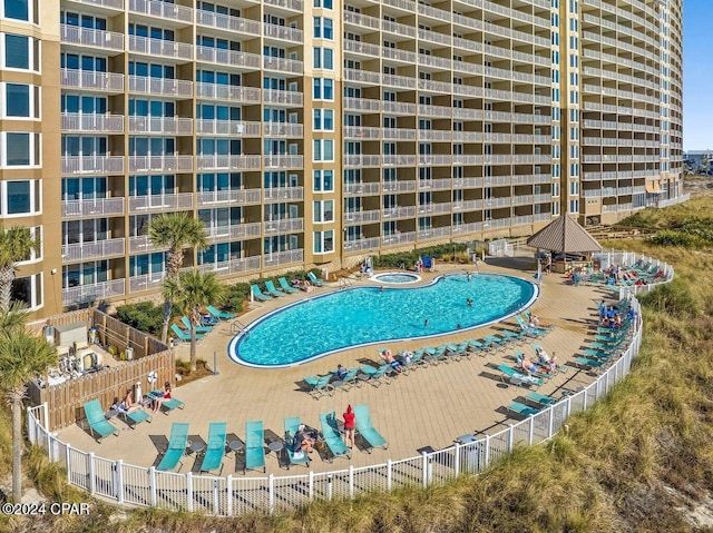 view of pool featuring a gazebo