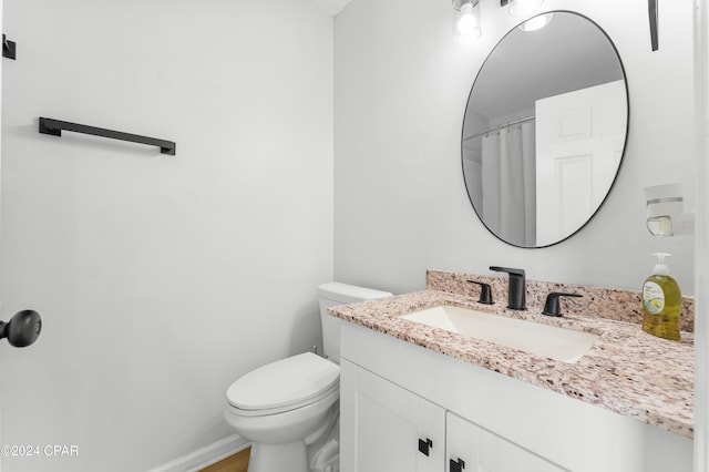 bathroom with toilet and vanity