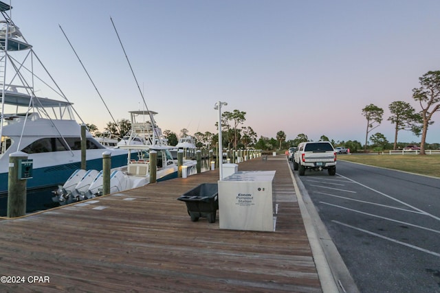 view of dock area