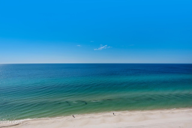 view of water feature with a view of the beach