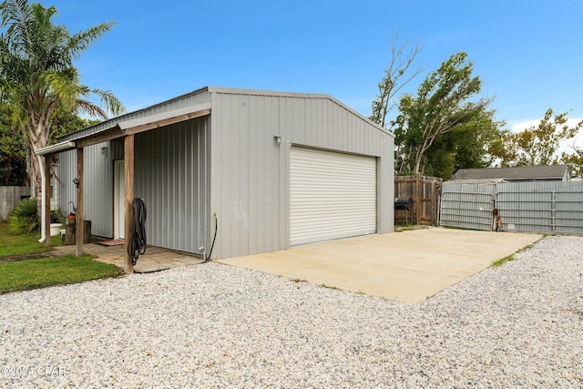 view of garage