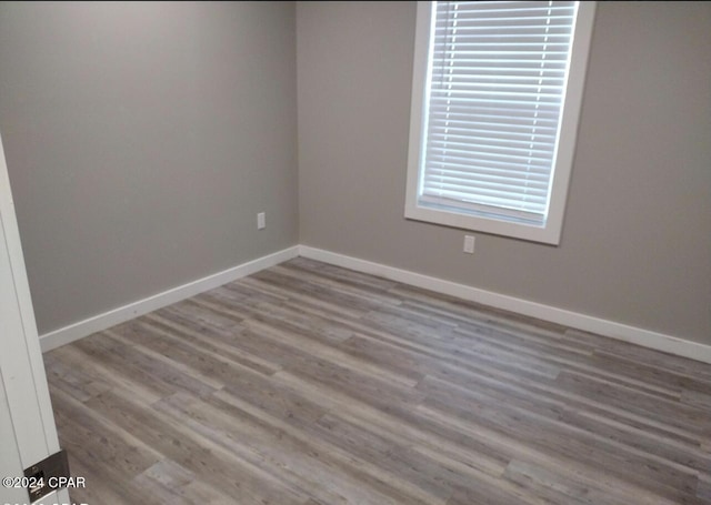 unfurnished room with a healthy amount of sunlight and light wood-type flooring