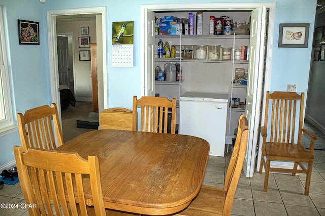 view of tiled dining area