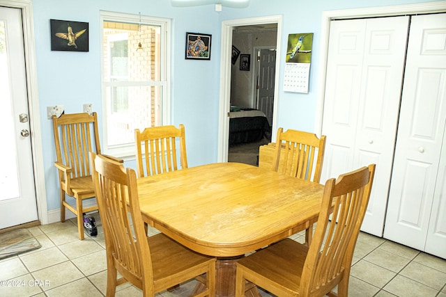 view of tiled dining area