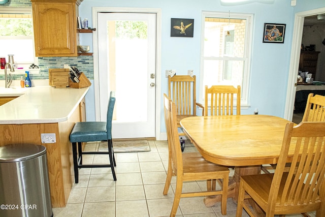 view of tiled dining space