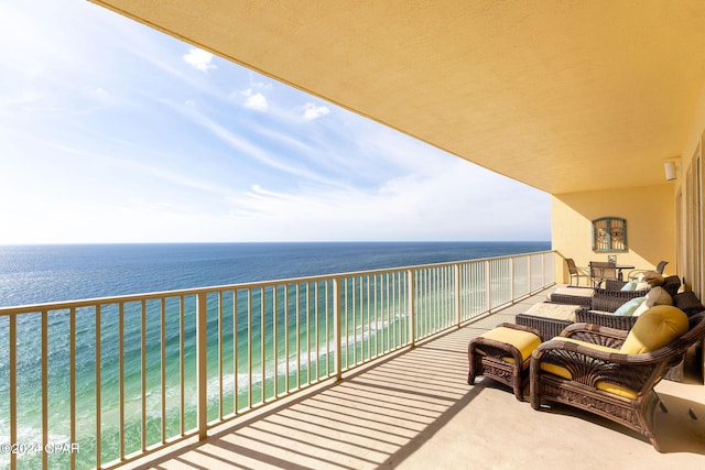 balcony with a water view