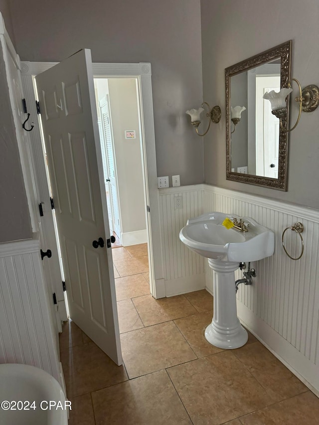 bathroom featuring tile patterned flooring