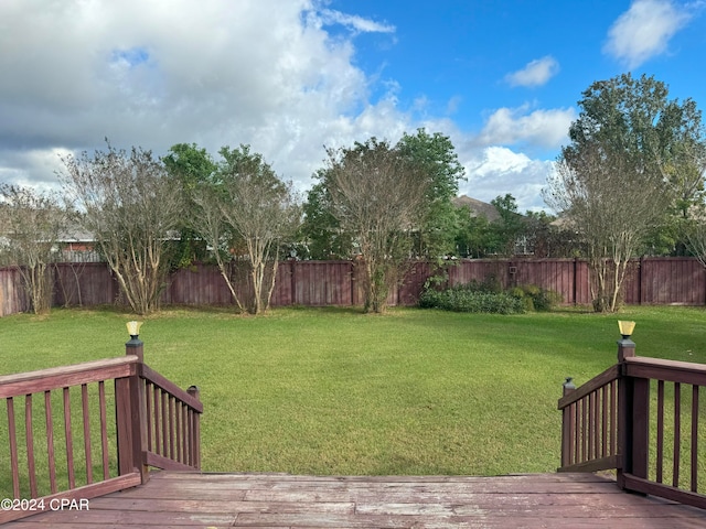 view of yard with a deck