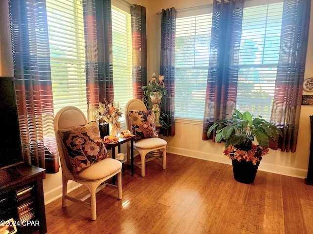 sitting room featuring hardwood / wood-style floors