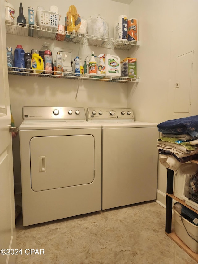 laundry area featuring independent washer and dryer