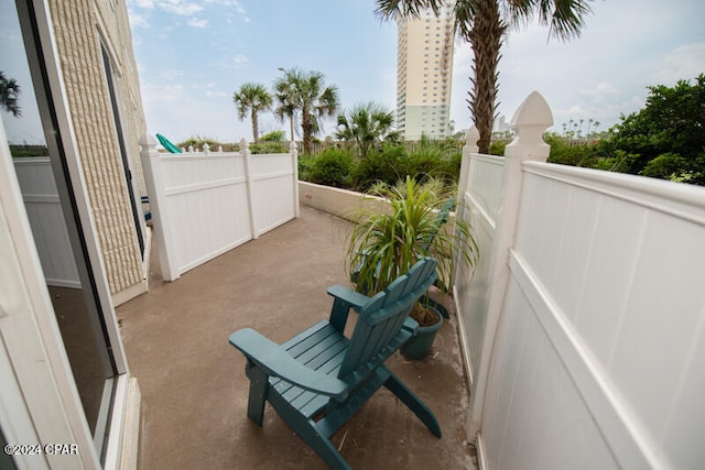 view of patio / terrace featuring a balcony